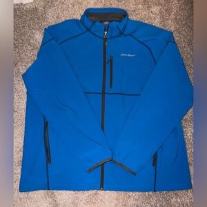 Eddie Bauer Men’s First Ascent Jacket, Full Zip Windbreaker, 2XL, Blue
